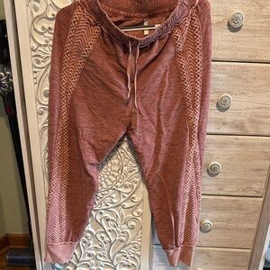 Free People Terracotta Textured Joggers